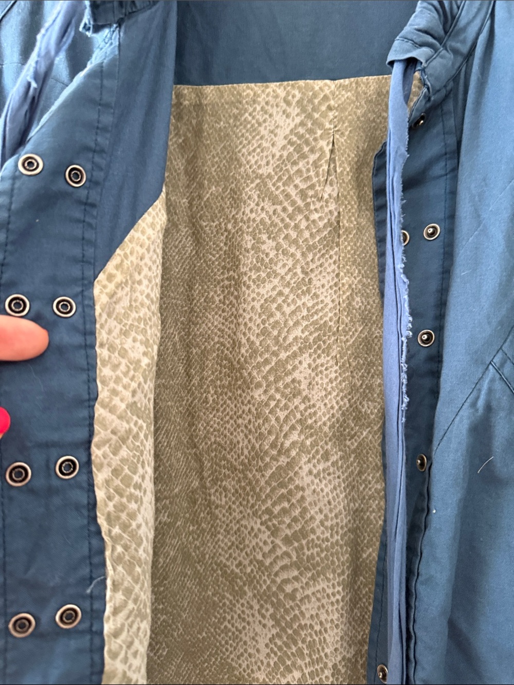 GreyAnt Women's Blue Fringe Trim Bomber Jacket - Picture 4 of 8